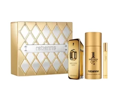 Set Paco Rabanne: Million Gold Eau De Parfum For Men, 100 ml + Million Gold Eau De Parfum For Men, 10 ml + 1 Million Anti-Perspirant Dezodorantas Purškiklis For Men, 150 ml