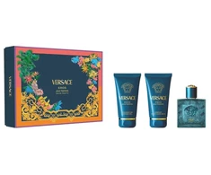 Set Versace: Eros Eau De Parfum For Men, 50 ml + Eros Dušo želė For All Skin Types, 50 ml + Eros Hydrating After-Shave Balzamas, 50 ml