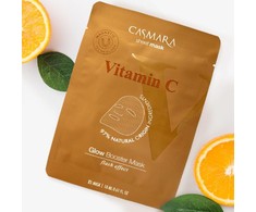 Skaistinamoji veido kaukė Casmara Glow Booster Sheet Mask Vitamin C, su vitaminu C ir niacinamidu, magnetinė technologija
