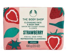 „The Body Shop“ kietas veido ir kūno muilas su braškių skoniu (valomasis veido ir kūno muilas) 100 g