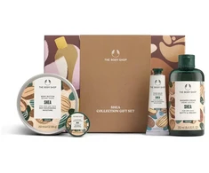 The Body Shop Medium Shea Giftset kūno priežiūros rinkinys (kūno sviestas, 200 ml + dušo kremas, 250 ml + rankų balzamas, 30 ml + lūpų sviestas, 10 ml)