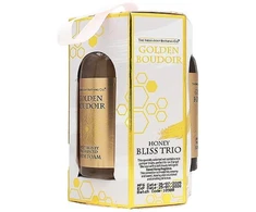 The Indulgent Bathing Co. Golden Boudoir RINKINYS (vonios gelis 60 ml + putos 60 ml + kūno losjonas 60 ml)