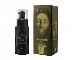 „The Merchant Of Venice Nobil Homo Care“ alyvuogių aliejaus drėkinamasis ir minkštinamasis aliejus prieš skutimąsi, 50 ml