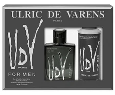 2 dalių rinkinys vyrams Ulric De Varens UDV Juodas For Men Eau De Toilette Purškiklis 100ml