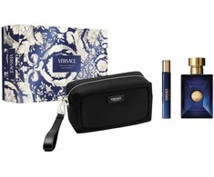Versace Dylan Mėlyna Pour Homme rinkinys vyrams (EDT, 100 ml + EDT, 10 ml + kosmetinė)