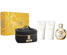Versace Eros Pour Femme rinkinys moterims (EDP, 100 ml + kūno losjonas, 100 ml + dušo želė, 100 ml + kosmetinė)