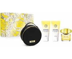 Versace Geltona Diamond rinkinys moterims (EDT, 90 ml + dušo želė, 100 ml + kūno losjonas, 100 ml + kosmetinė)