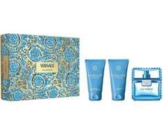 Versace Man Eau Fraiche Giftset rinkinys vyrams (EDT, 50 ml + dušo želė, 50 ml + balzamas po skutimosi, 50 ml)
