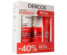 Vichy Dercos Energy+ Stimulating Anti-Hair Loss rinkinys plaukams (šampūnas, 400 ml + Refill šampūno papildymas, 400 ml)