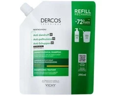 Vichy Dercos Nuo pleiskanų Dry Hair Dermatological Šampūnas Refill šampūno pleiskanojančiai, sausai galvos odai papildymas, 390 ml