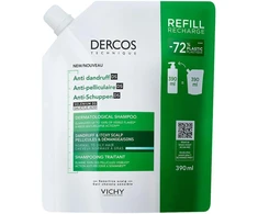 Vichy Dercos Nuo pleiskanų Normal To Oily Hair Dermatological Šampūnas Refill šampūno papildymas pleiskanojančiai, riebiai galvos odai, 390 ml
