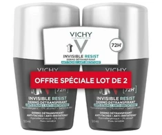 Rutulinis dezodorantas-antiperspirantas vyrams Vichy Homme Invisible Resist 72H, 2 x 50 ml