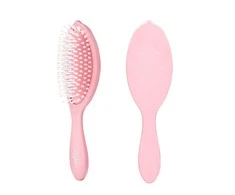 WET BRUSH WETBRUSH GO Žalias™ TREATMENT &amp; SHINE plaukų šepetys su sintetiniais šereliais ir natūraliais aliejais, rožinis