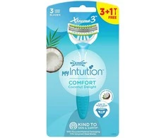 Wilkinson Sword vienkartinis skustuvas moterims My Intuition Comfort Coconut Delight 3 + 1 vnt.