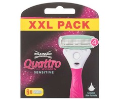 Wilkinson Sword Quattro For Women Sensitive keičiami peiliukai moteriai, 1 peiliukas