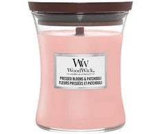 WoodWick Aromatinė žvakė (Pressed Blooms &amp; Patchouli), 275 g