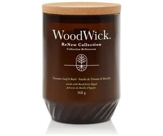 WoodWick Aromatinė žvakė (Large Tomato Leaf &amp; Basil), 368 g