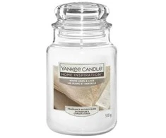 Yankee Candle kvepianti žvakė Home Inspiration didelė balta lininė - nėriniai 538 g