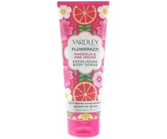 Yardley Flowerazzi „Magnolia &amp; Rožinė“ šveičiamasis kūno šveitiklis, 200 ml