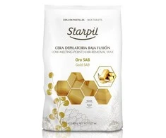 Žemoje temperatūroje besilydantis vaškas depiliacijai Starpil, su aukso dalelėmis, 1kg