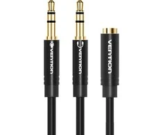Vention AUX 2x 3.5mm kabelis 0.3m - Juodas