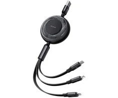 Trys viename USB-C į USB-C / Lightning / Micro USB kabelis, Mcdodo CA-3730, 1.2 m (juodas)