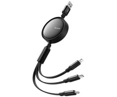 3 viename USB į USB-C / Lightning / Micro USB kabelis, Mcdodo CA-7256, 3.5 A, 1.2 m (juodas)
