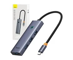 4in1 Hub Baseus UltraJoy USB-C iki USB 3.0 (pilka erdvė)