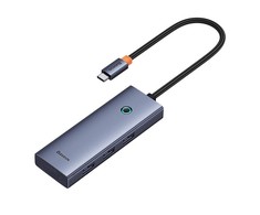 5-in-1 Hub Baseus UltraJoy serijos USB-C iki HDMI4K@30Hz+3xUSB 3.0+1xPD (pilka)