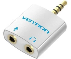 Vention audio adapteris 4 polių 3.5mm - 2x3.5mm 0.25m - Sidabrinis
