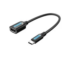 Vention adapteris USB-C 2.0 M į F USB-A OTG 0.15m - Juodas