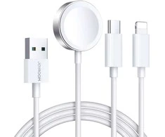 Apple Watch magnetinis įkroviklis Joyroom S-IW008 Lightning + USB-C 5 V 1.2 m (baltas)