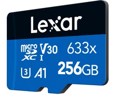 Lexar High-Performance 633x Micro SDXC 256GB memory card + SD adapter