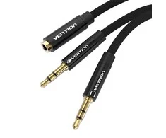 Vention audio kabelis AUX 3.5mm - 2x3.5mm 1m - Juodas