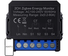 Avatto ZigBee išmanusis dvikryptis energijos skaitiklis ZWPM16-2