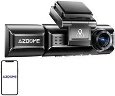 AZDome M550 Max 4K 2160p + 1080p + 2.5K, GPS, Wi-Fi - vaizdo registratorius su priekine, salono ir galine kameromis