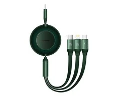Baseus Bright Mirror 4 USB-C 3-in-1 kabelis skirtas micro USB - USB-C - Lightning 100W 3.5A 1.1m – Žalias