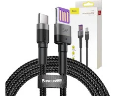 Baseus Cafule USB-C laidas Huawei SuperCharge QC 3.0 5A 1m - Juodas / Pilkas