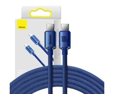 Baseus Crystal Shine kabelis USB-C - USB-C 100W 2m mėlynas