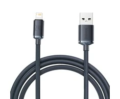 Baseus Crystal Shine kabelis USB į Lightning, 2.4A, 2m juodos spalvos