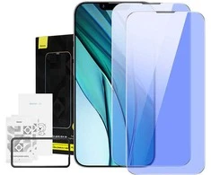 Baseus Crystal Grūdintas apsauginis stikliukas su apsauga nuo mėlynos šviesos ir apsauga nuo dulkių 0.3mm skirtas iPhone 14 Plus/13 Pro Max - 2vnt