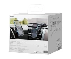Baseus Easy Control Clamp automobilinis telefono laikiklis grotelėms arba prietaisų skydeliui – Juodas