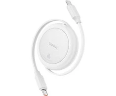 Baseus Free2Pull Mini USB-C į USB-C USB laidas, 60 W, 1, (balta)