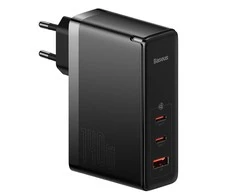 Baseus GaN5 Pro greitas įkroviklis 2C+U 140W (juodas)