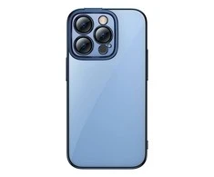 Baseus Glitter skaidrus dėklas ir grūdintas stiklas, skirtas iPhone 14 Pro (mėlynas)