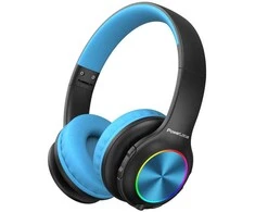 Belaidės ausinės vaikams PowerLocus PLED (juoda ir mėlyna)