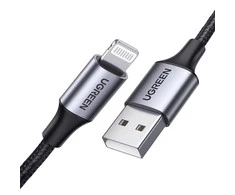 Kabelis UGREEN US199 Lightning į USB, 2.4A, 1m (juodas)