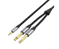 Vention Kabelio mini lizdas nuo 3.5 mm iki 2 x 6.5 mm lizdas Ventiliacija BARHG 1.5 m (pilka)