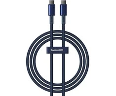 Laidas iš USB-C į USB-C Baseus Tungsten Gold, 100 W, 1 m (mėlynas)