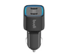 Automobilinis įkroviklis Budi 065R, 2x USB-C, PD 60W (juodas)
